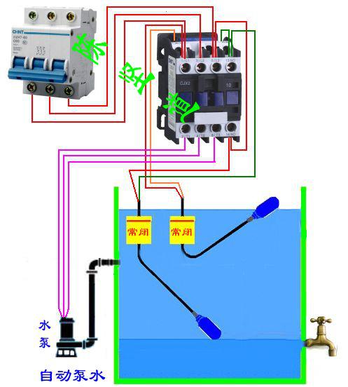 浮球開關(guān)控制器接線圖